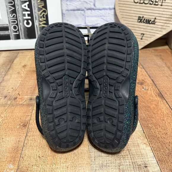 Crocs Classic Lined Glitter Clogs Fuzzy Slippers Size Men’s 7 Womens 9 - Picture 8 of 9